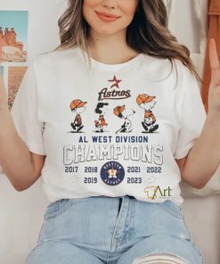 Peanuts Snoopy And Friend Houston Astros 2017 2023 Al West Division Champions Shirt