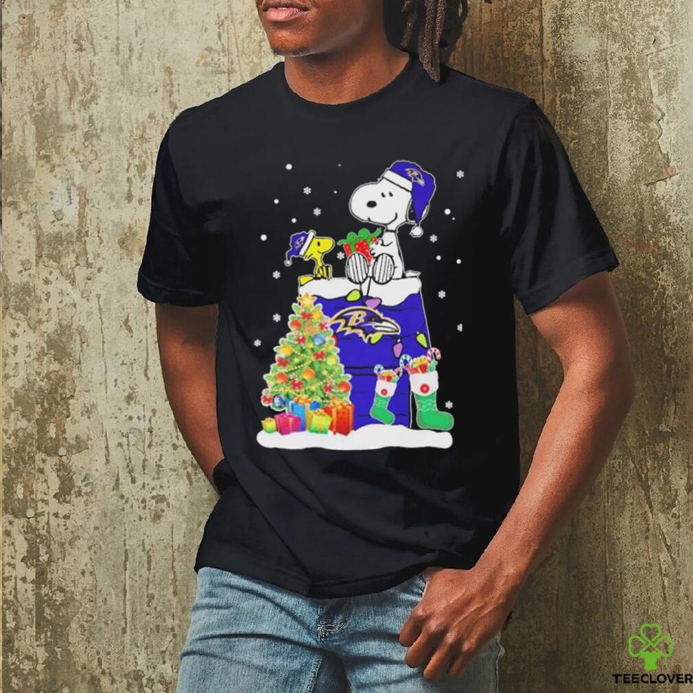 Peanuts Snoopy And Woodstock Baltimore Ravens Merry Christmas Shirt Peanuts Snoopy And Woodstock Baltimore Ravens Merry Christmas Shirt
