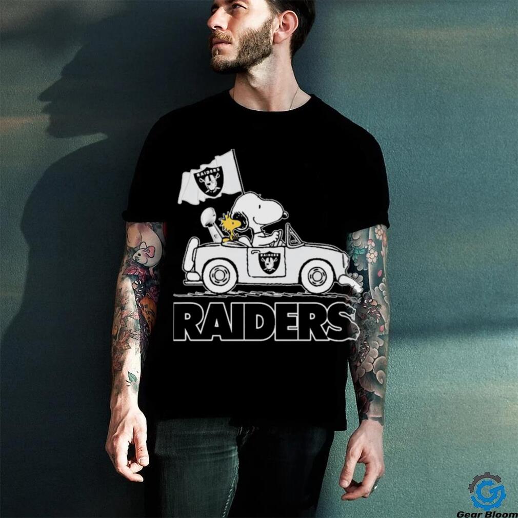 Peanuts Snoopy And Woodstock Las Vegas Raiders On Car Shirt - Limotees