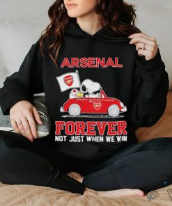 Peanuts Snoopy And Woodstock On Car Arsenal Shirt