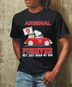 Peanuts Snoopy And Woodstock On Car Arsenal Shirt