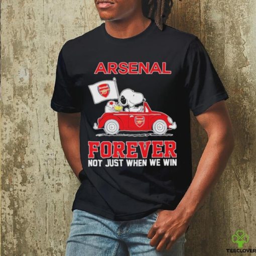 Peanuts Snoopy And Woodstock On Car Arsenal Shirt