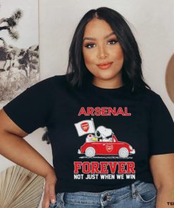 Peanuts Snoopy And Woodstock On Car Arsenal Shirt