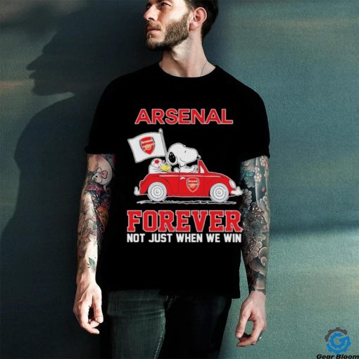 Peanuts Snoopy And Woodstock On Car Arsenal Shirt