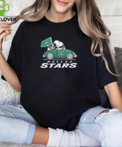 Peanuts Snoopy And Woodstock On Car Dallas Stars Hockey Shirt