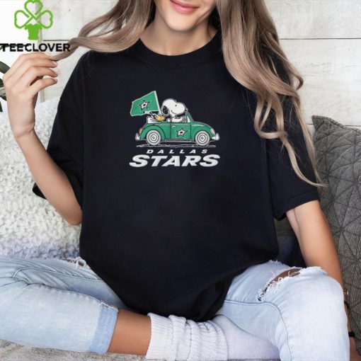 Peanuts Snoopy And Woodstock On Car Dallas Stars Hockey Shirt