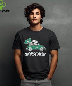 Peanuts Snoopy And Woodstock On Car Dallas Stars Hockey Shirt