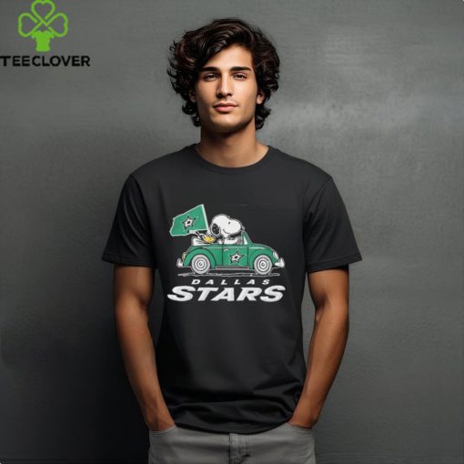 Peanuts Snoopy And Woodstock On Car Dallas Stars Hockey Shirt