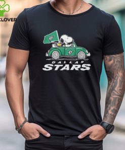 Peanuts Snoopy And Woodstock On Car Dallas Stars Hockey Shirt