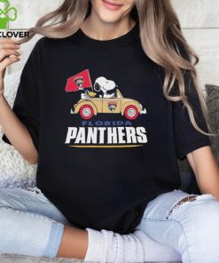 Peanuts Snoopy And Woodstock On Car Florida Panthers Hockey Shirt