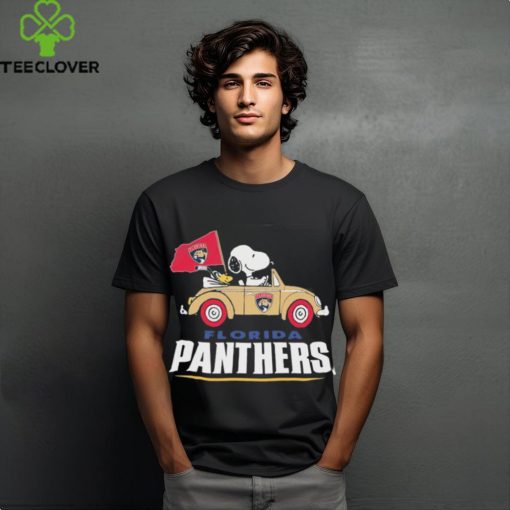 Peanuts Snoopy And Woodstock On Car Florida Panthers Hockey Shirt