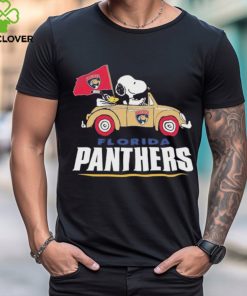 Peanuts Snoopy And Woodstock On Car Florida Panthers Hockey Shirt
