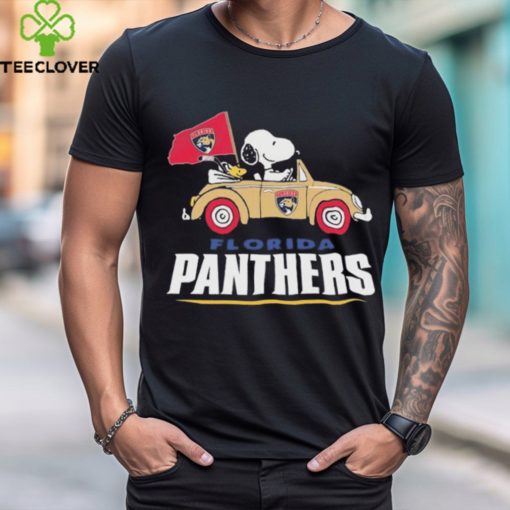 Peanuts Snoopy And Woodstock On Car Florida Panthers Hockey Shirt