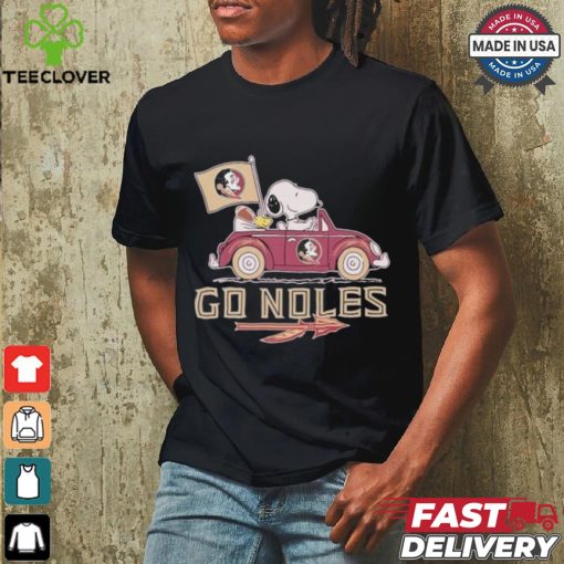 Peanuts Snoopy And Woodstock On Car Florida State Seminoles Go Noles Shirt