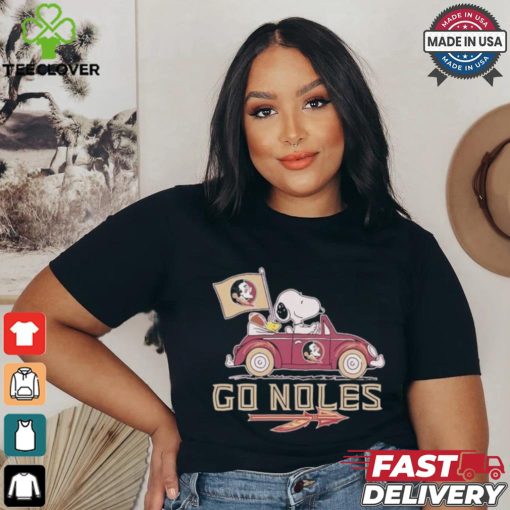 Peanuts Snoopy And Woodstock On Car Florida State Seminoles Go Noles Shirt