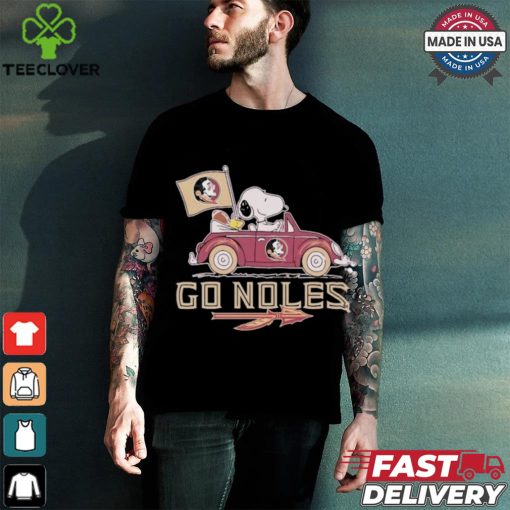 Peanuts Snoopy And Woodstock On Car Florida State Seminoles Go Noles Shirt