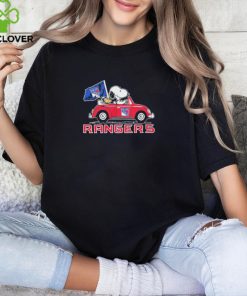 Peanuts Snoopy And Woodstock On Car New York Rangers Hockey Shirt