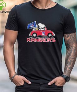 Peanuts Snoopy And Woodstock On Car New York Rangers Hockey Shirt