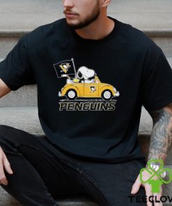 Peanuts Snoopy And Woodstock On Car Pittsburgh Penguins Hockey Shirt