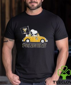 Peanuts Snoopy And Woodstock On Car Pittsburgh Penguins Hockey Shirt