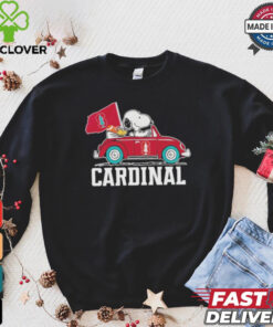 Peanuts Snoopy And Woodstock On Car Stanford Cardinals Shirt