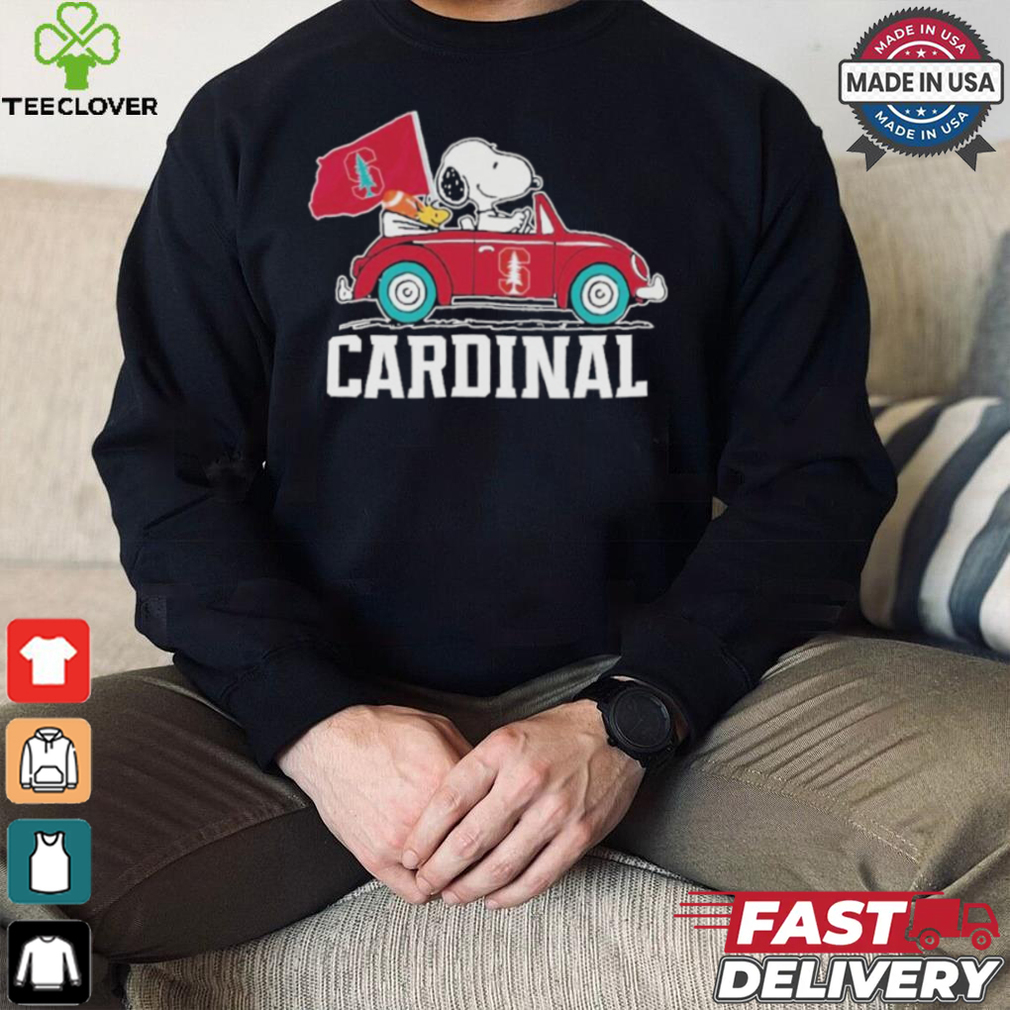 Peanuts Snoopy And Woodstock On Car Stanford Cardinals Shirt Peanuts Snoopy And Woodstock On Car Stanford Cardinals Shirt