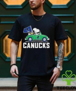 Peanuts Snoopy And Woodstock On Car Vancouver Canucks Hockey Shirt