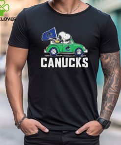Peanuts Snoopy And Woodstock On Car Vancouver Canucks Hockey Shirt