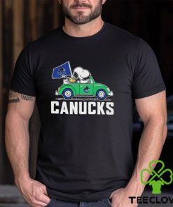 Peanuts Snoopy And Woodstock On Car Vancouver Canucks Hockey Shirt