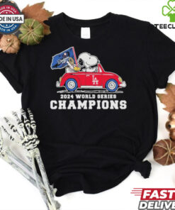 Peanuts Snoopy And Woodstock On Car X Los Angeles Dodgers World Series Champions Shirt