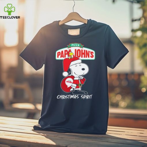 Peanuts Snoopy And Woodstock Papa John’s Pizza Christmas Spirit Shirt