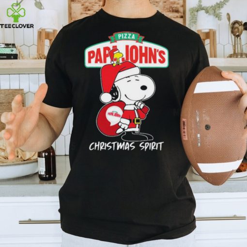 Peanuts Snoopy And Woodstock Papa John’s Pizza Christmas Spirit Shirt