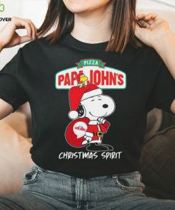 Peanuts Snoopy And Woodstock Papa John’s Pizza Christmas Spirit Shirt