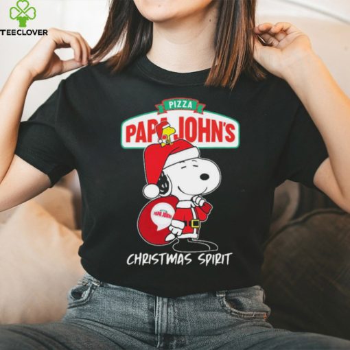 Peanuts Snoopy And Woodstock Papa John’s Pizza Christmas Spirit Shirt