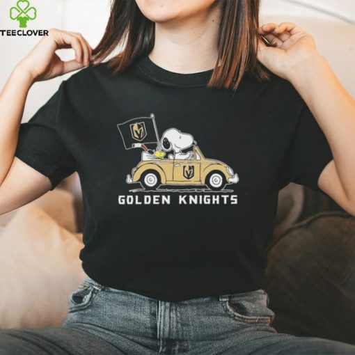 Peanuts Snoopy And Woodstock Vegas Golden Knights On Car Shirt