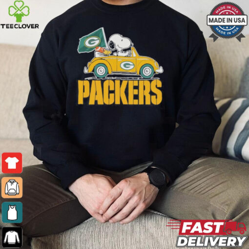 Peanuts Snoopy And Woodstock X Green Bay Packers On Car Shirt