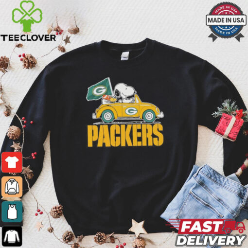 Peanuts Snoopy And Woodstock X Green Bay Packers On Car Shirt