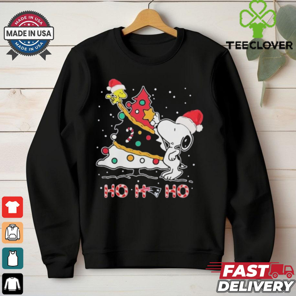 Peanuts Snoopy And Woodstock X New England Patriots Ho Ho Ho Christmas Shirt Peanuts Snoopy And Woodstock X New England Patriots Ho Ho Ho Christmas Shirt