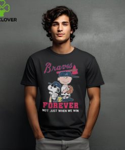 Peanuts Snoopy Charlie Brown And Woodstock Atlanta Braves Forever Not Just When We Win Tee Shirt