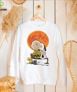 Peanuts Snoopy Charlie Brown Woodstock Under Full Moon Charlie Brown Halloween Shirt