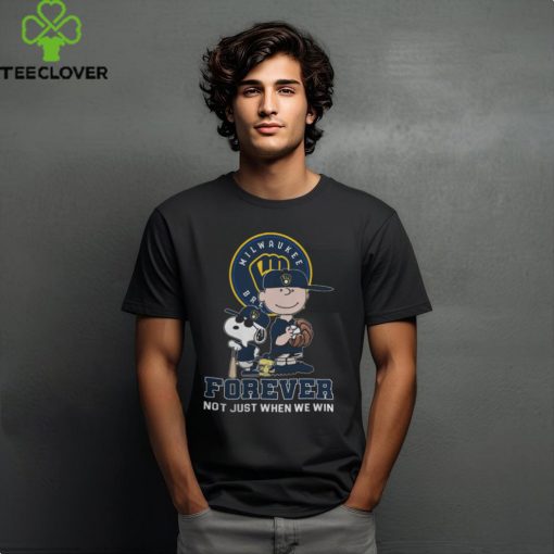 Peanuts Snoopy Charlie Brown x Woodstock Milwaukee Brewers Forever Not Just When We Win Tee shirt