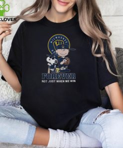 Peanuts Snoopy Charlie Brown x Woodstock Milwaukee Brewers Forever Not Just When We Win Tee shirt