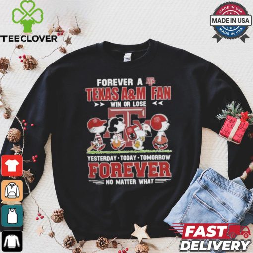 Peanuts Snoopy Forever A Texas A&M Aggies Fan Forever No Matter What 12th T Shirt
