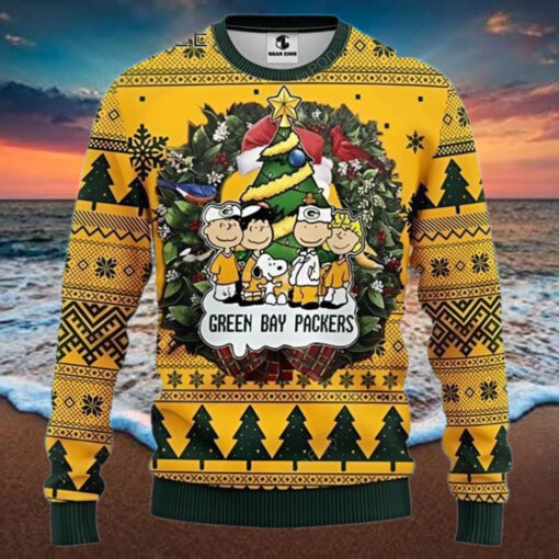 Peanuts Snoopy Green Bay Packers Ugly Christmas Sweater
