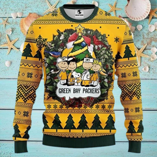 Peanuts Snoopy Green Bay Packers Ugly Christmas Sweater