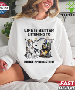 Peanuts Snoopy Life Is Better Listening To Bruce Springsteen Shirt