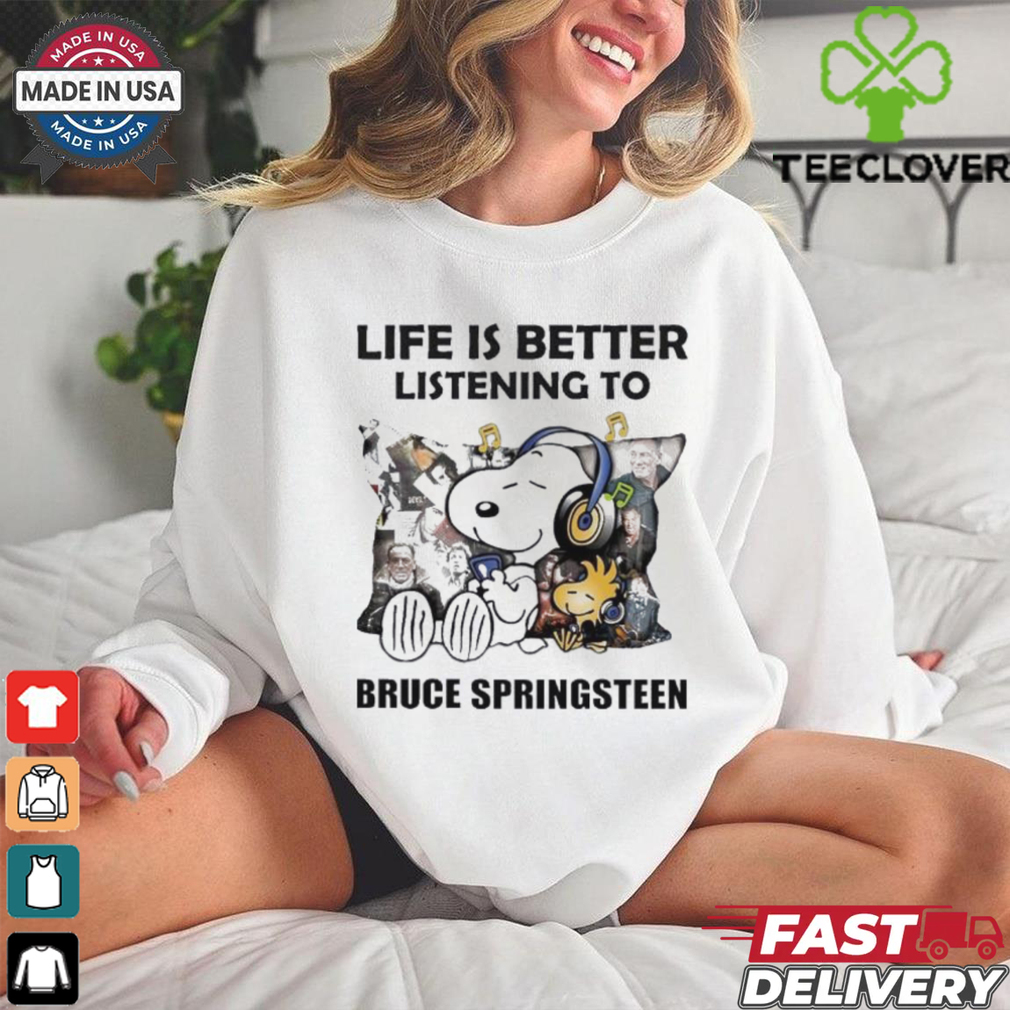 Peanuts Snoopy Life Is Better Listening To Bruce Springsteen Shirt Peanuts Snoopy Life Is Better Listening To Bruce Springsteen Shirt