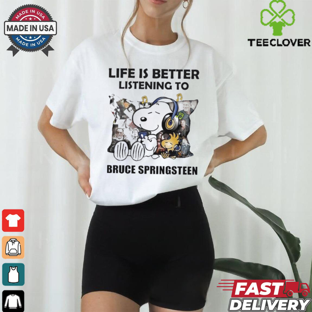 Peanuts Snoopy Life Is Better Listening To Bruce Springsteen Shirt Peanuts Snoopy Life Is Better Listening To Bruce Springsteen Shirt