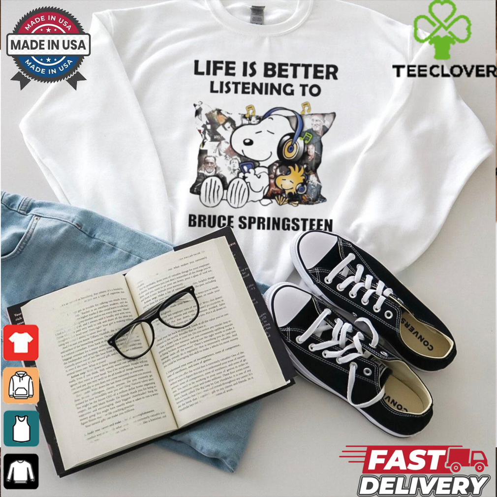 Peanuts Snoopy Life Is Better Listening To Bruce Springsteen Shirt Peanuts Snoopy Life Is Better Listening To Bruce Springsteen Shirt