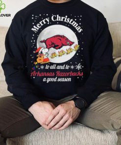 Peanuts Snoopy Merry Christmas To All And To All A Arkansas Razorbacks A Good Season Shirt